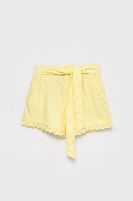 Дитячі шорти Guess колір жовтий однотонні