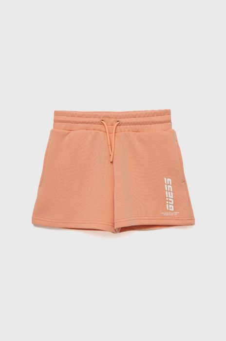 Дитячі шорти Guess колір помаранчевий з принтом регульована талія