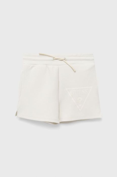 Дитячі шорти Guess колір білий однотонні регульована талія
