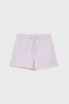 Дитячі шорти Guess колір фіолетовий однотонні регульована талія