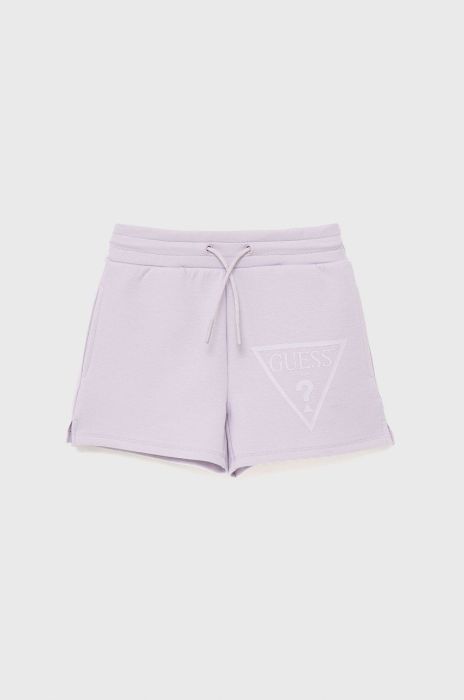 Дитячі шорти Guess колір фіолетовий однотонні регульована талія