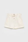 Дитячі бавовняні шорти United Colors of Benetton колір бежевий однотонні регульована талія