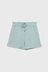 Дитячі бавовняні шорти United Colors of Benetton однотонні регульована талія колір блакитний (2333425)