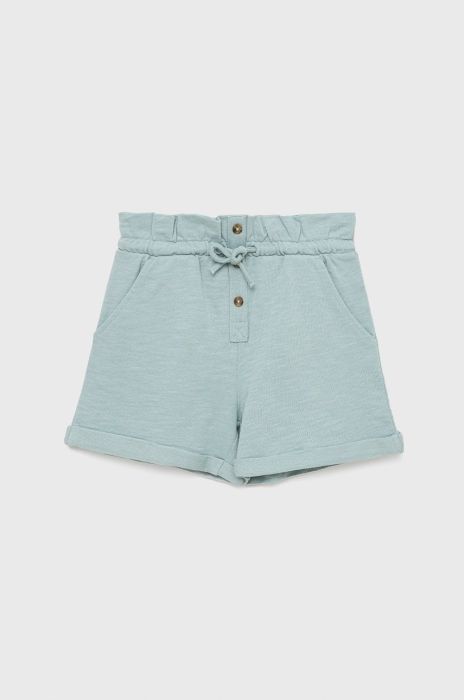 Дитячі бавовняні шорти United Colors of Benetton однотонні регульована талія колір блакитний (2333425)