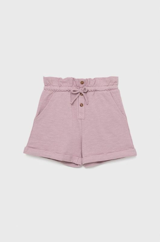 Дитячі бавовняні шорти United Colors of Benetton колір рожевий однотонні регульована талія (2333439)
