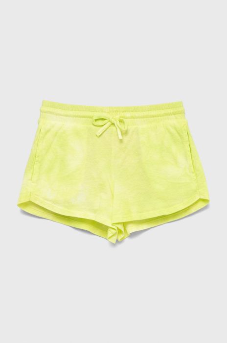 Дитячі бавовняні шорти United Colors of Benetton колір зелений візерунок