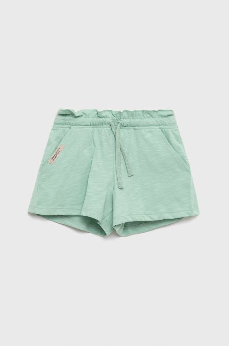 Дитячі бавовняні шорти United Colors of Benetton колір зелений однотонні (2393593)
