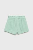 Дитячі бавовняні шорти United Colors of Benetton колір зелений однотонні (2393593)