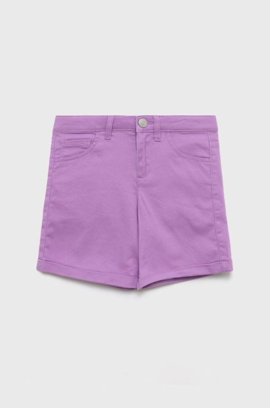 Дитячі шорти United Colors of Benetton колір фіолетовий однотонні (2393599)