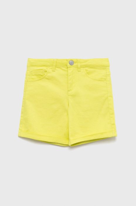 Дитячі шорти United Colors of Benetton колір зелений однотонні (2393606)