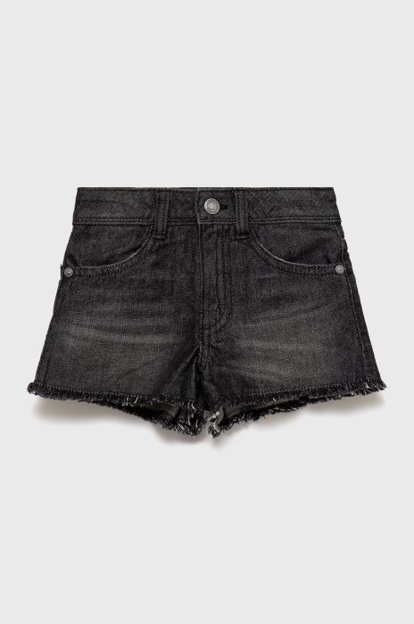Дитячі джинсові шорти United Colors of Benetton колір сірий однотонні регульована талія