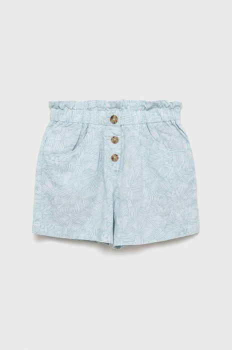 Дитячі лляні шорти United Colors of Benetton візерунок колір блакитний