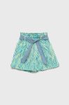 Дитячі бавовняні шорти United Colors of Benetton колір бірюзовий візерунок