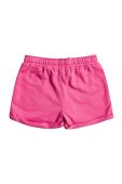 Дитячі шорти Roxy колір рожевий однотонні регульована талія