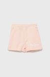 Дитячі бавовняні шорти Pepe Jeans колір рожевий з принтом регульована талія