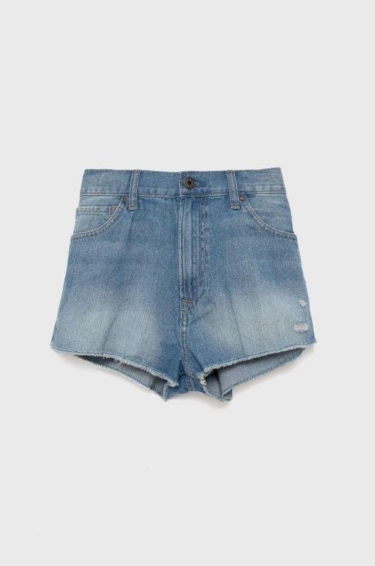 Дитячі джинсові шорти Pepe Jeans однотонні регульована талія колір блакитний