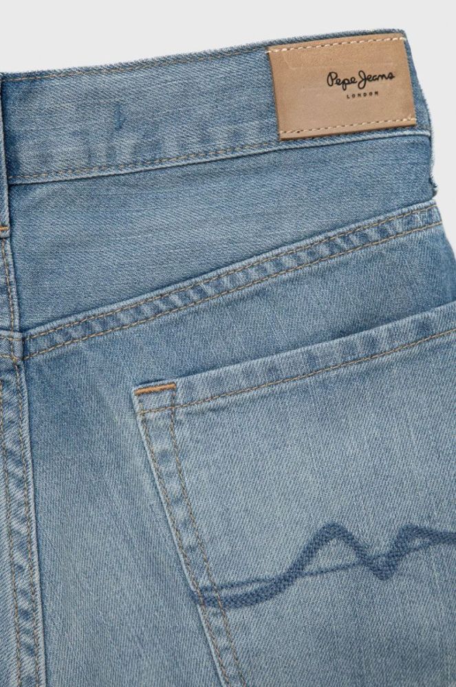 Дитячі джинсові шорти Pepe Jeans однотонні регульована талія колір блакитний фото 3