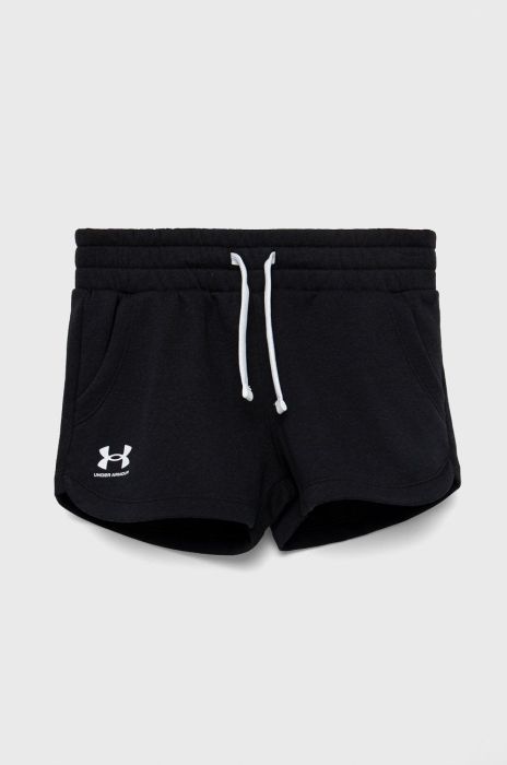 Дитячі шорти Under Armour 1369918 колір чорний з принтом регульована талія