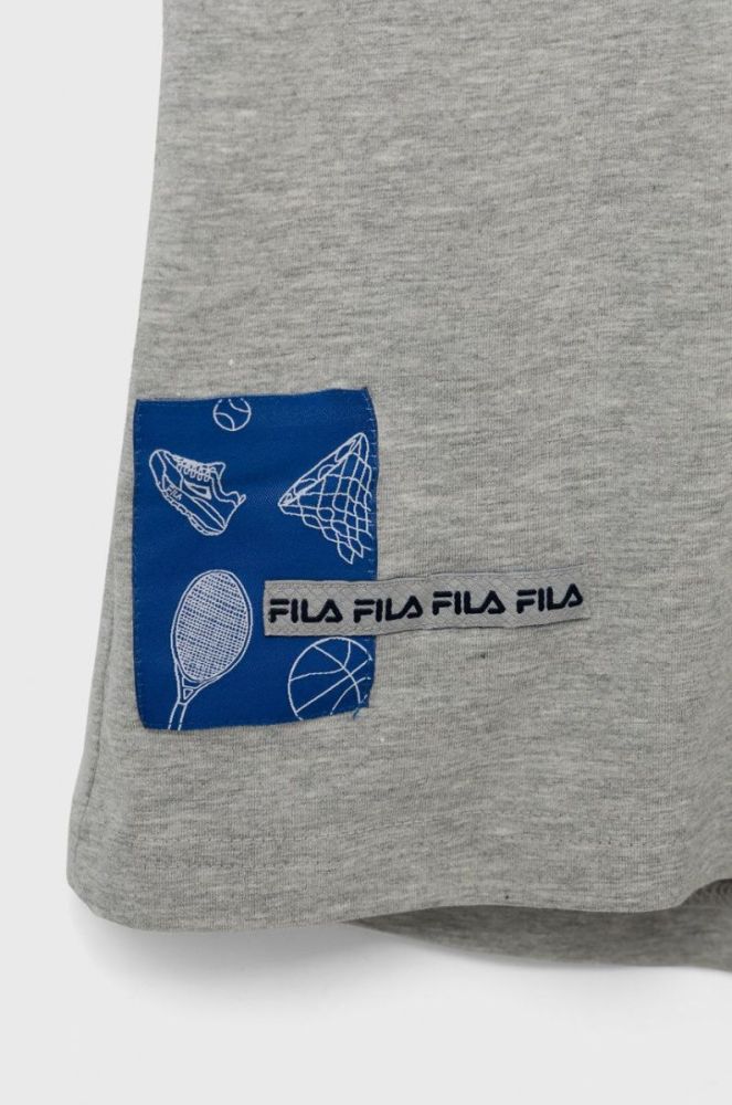 Дитячі шорти Fila колір сірий з аплікацією регульована талія фото 3
