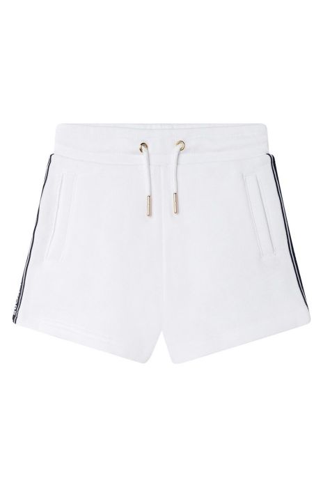 Дитячі бавовняні шорти Michael Kors колір білий однотонні регульована талія (2190518)