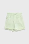 Дитячі шорти Tom Tailor колір зелений однотонні регульована талія