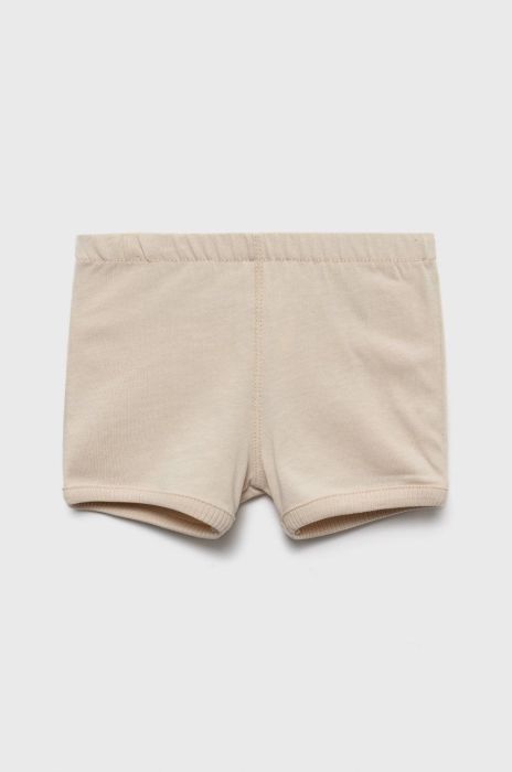 Дитячі бавовняні шорти United Colors of Benetton колір бежевий однотонні (2409211)