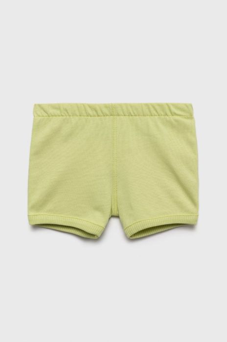 Дитячі бавовняні шорти United Colors of Benetton колір зелений однотонні (2409217)