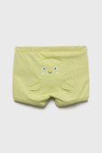 Дитячі бавовняні шорти United Colors of Benetton колір зелений однотонні (2409217)