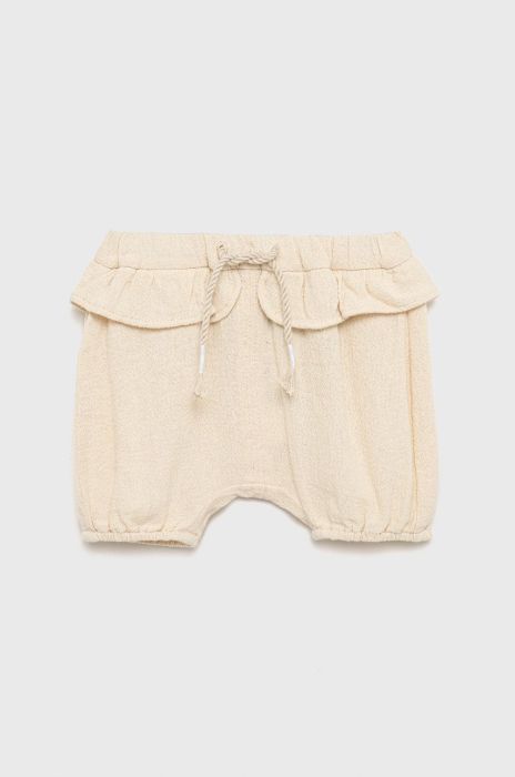 Дитячі бавовняні шорти United Colors of Benetton колір бежевий однотонні (2360397)