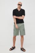 Бавовняні шорти Sisley чоловічі колір зелений