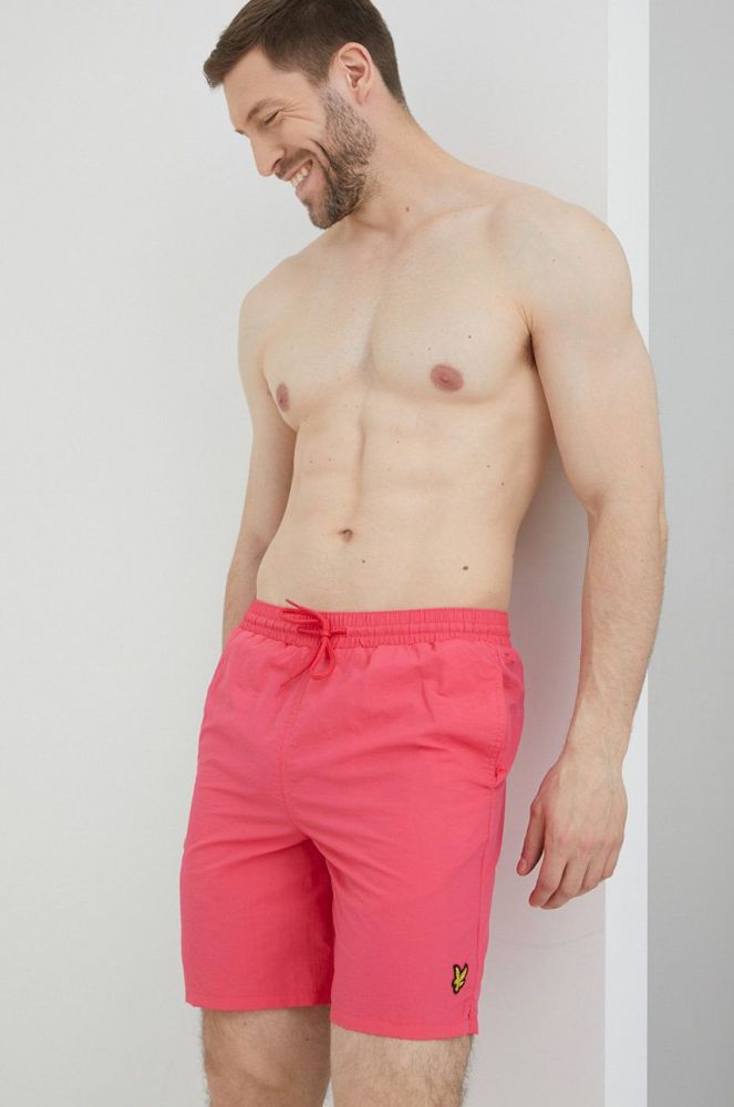 Купальні шорти Lyle & Scott чоловічі колір рожевий однотонні