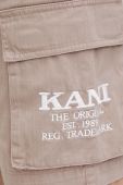 Бавовняні шорти Karl Kani чоловічі колір бежевий