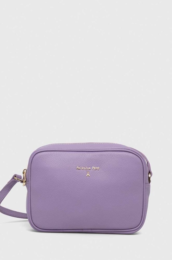Шкіряна сумочка Patrizia Pepe колір фіолетовий (3398498)