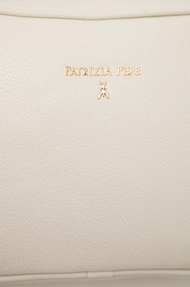 шкіряна сумочка Patrizia Pepe колір бежевий фото 3
