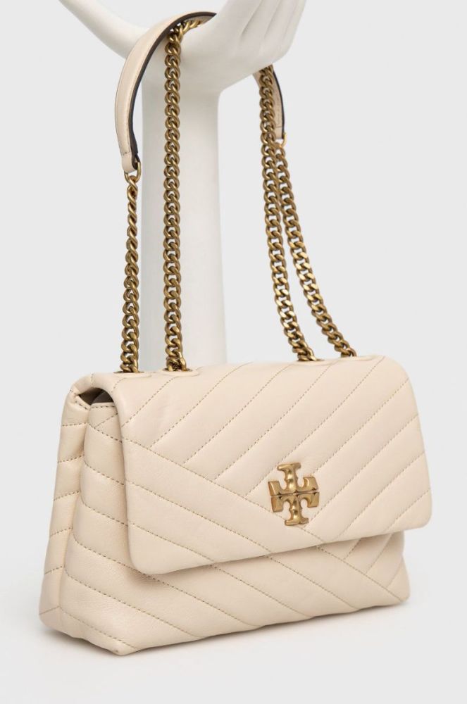 Шкіряна сумочка Tory Burch колір бежевий (2308142) фото 2