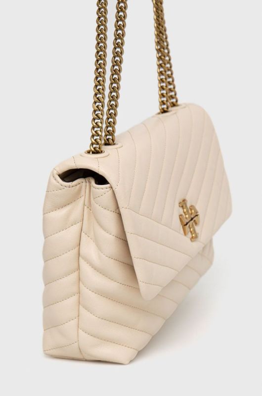 Шкіряна сумочка Tory Burch колір бежевий (2308146) фото 2