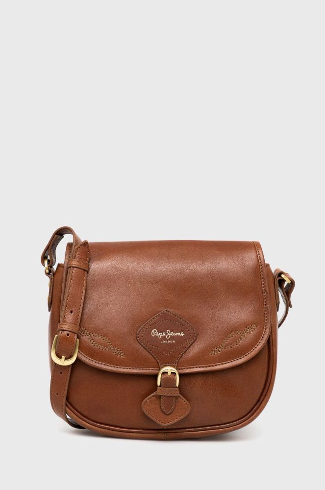 Шкіряна сумочка Pepe Jeans Andrea Bag колір коричневий