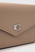 Шкіряна сумочка Coach колір бежевий (3139378)