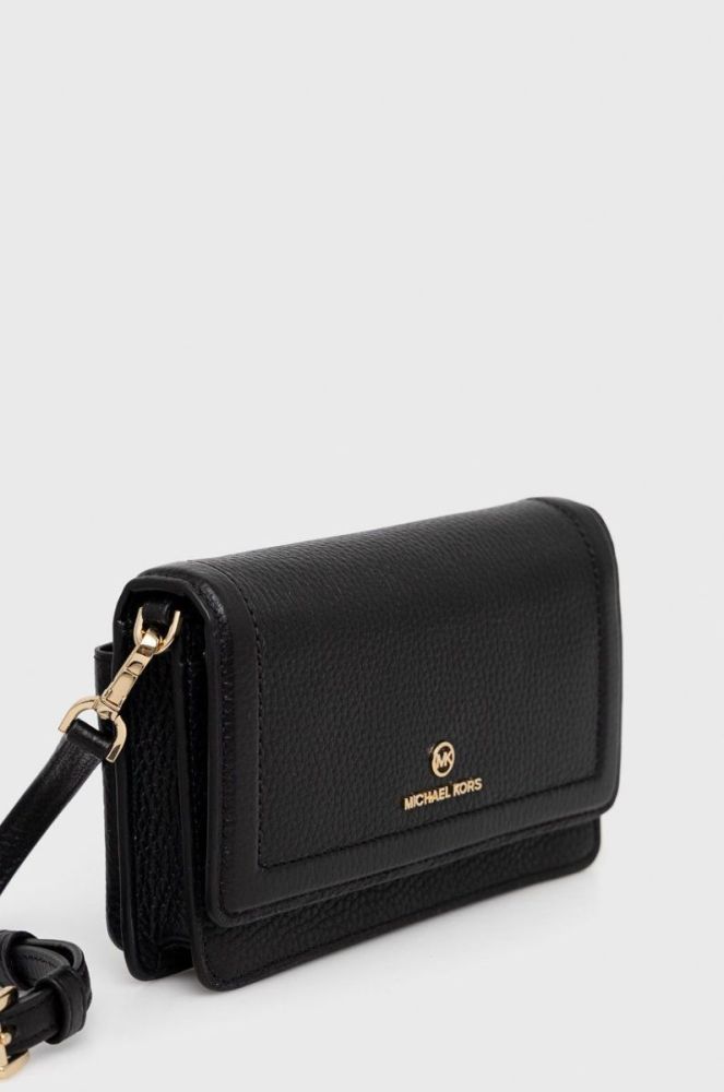 Шкіряна сумка MICHAEL Michael Kors колір чорний фото 2
