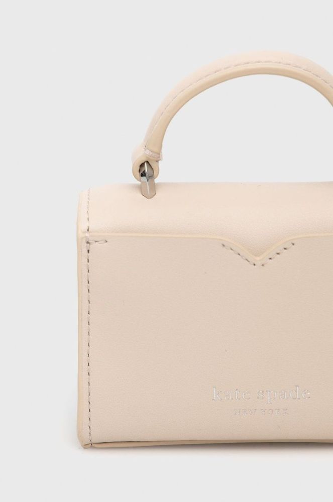 Шкіряна сумочка Kate Spade колір бежевий фото 4