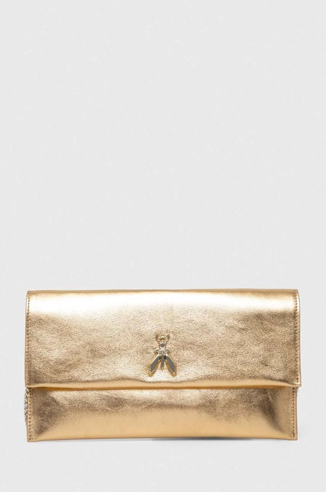 Шкіряна сумка Patrizia Pepe колір золотий (3377138)