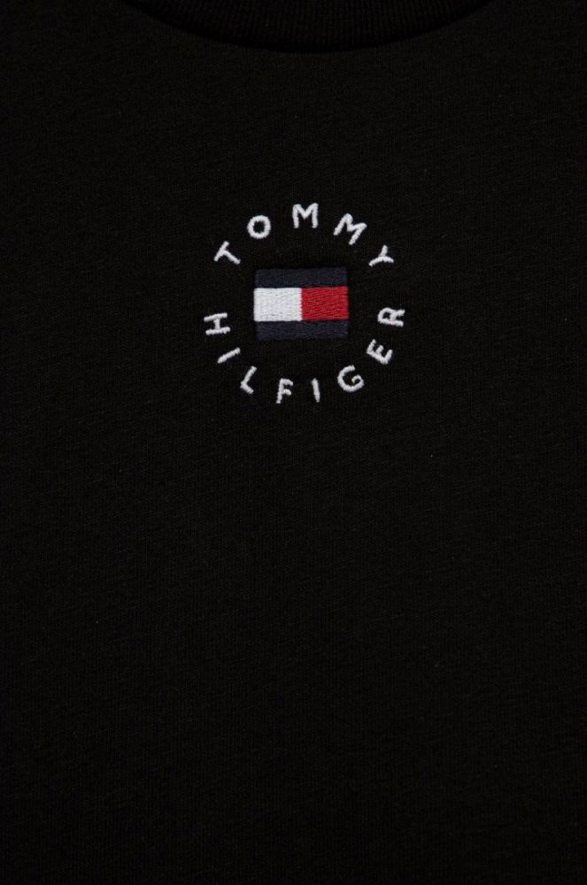 Дитяча бавовняна футболка Tommy Hilfiger колір чорний однотонна фото 3