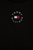Дитяча бавовняна футболка Tommy Hilfiger колір чорний однотонна
