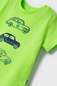Дитяча бавовняна футболка Mayoral колір зелений з принтом (2028479)