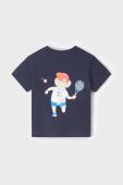 Дитяча бавовняна футболка Mayoral колір синій з принтом (1989862)