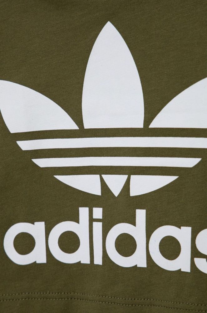 Дитяча бавовняна футболка adidas Originals HE2191 колір зелений з принтом фото 3