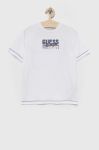 Дитяча бавовняна футболка Guess колір білий з принтом (2054170)