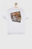 Дитяча бавовняна футболка Guess колір білий з принтом (2054170)