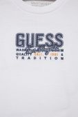 Дитяча бавовняна футболка Guess колір білий з принтом (2054170)