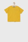 Дитяча бавовняна футболка United Colors of Benetton колір жовтий гладкий (2023446)